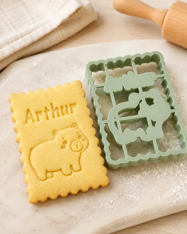 Emporte-pièce personnalisé prénom — capybara kawaii, biscuits